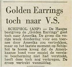 De Stem Newspaper article May 02, 1970 Golden Earrings toch naar VS